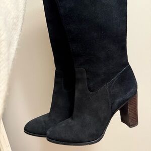 Lord & Taylor Black Suede Heeled Boots